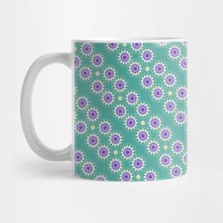 Purple & Green Floral Pattern Mug